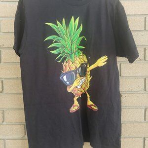 Black Pineapple Man T-Shirt Size: Medium